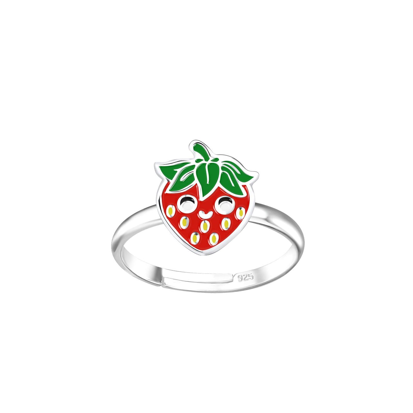 Kinder Ring Erdbeeren aus 925 Silber