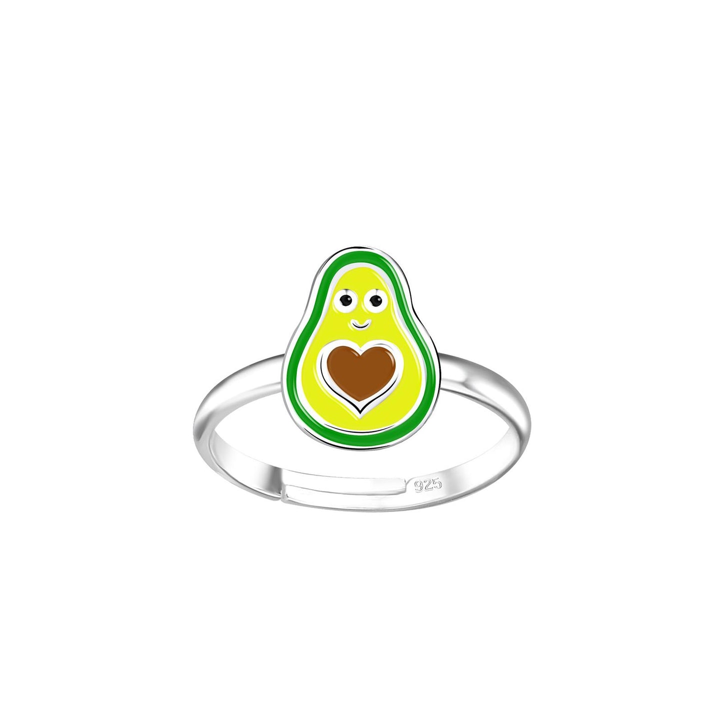 Kinder Ring Avocado aus 925 Silber
