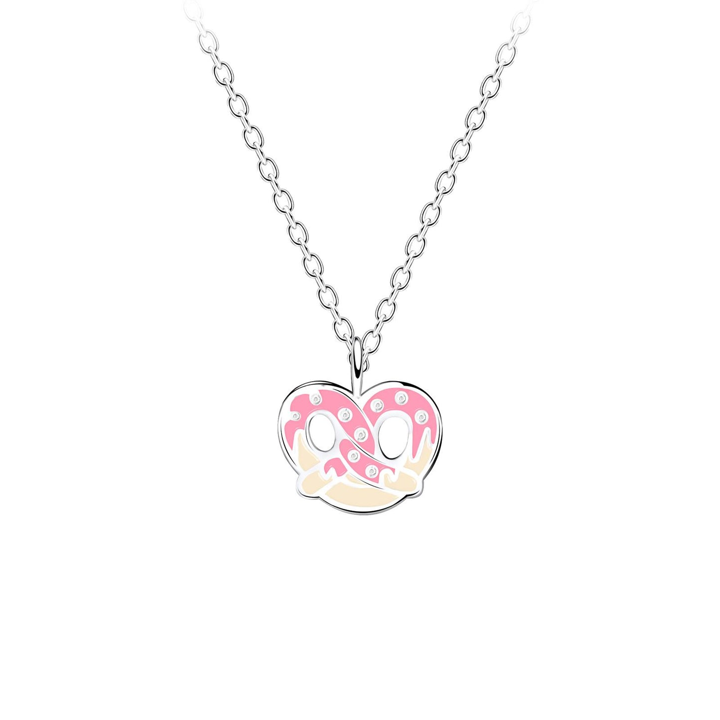 Kinder Halskette Brezel aus 925 Silber