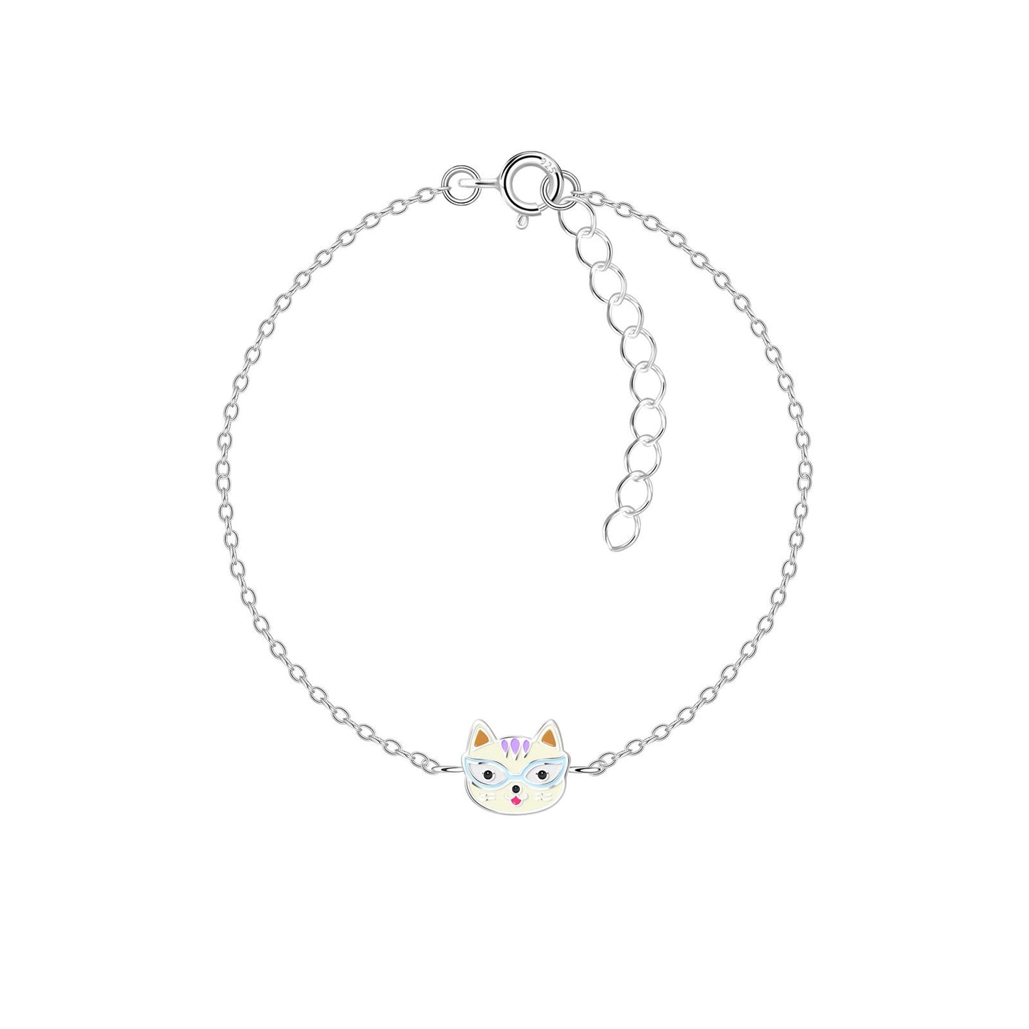 Kinder Armband Katzen aus 925 Silber