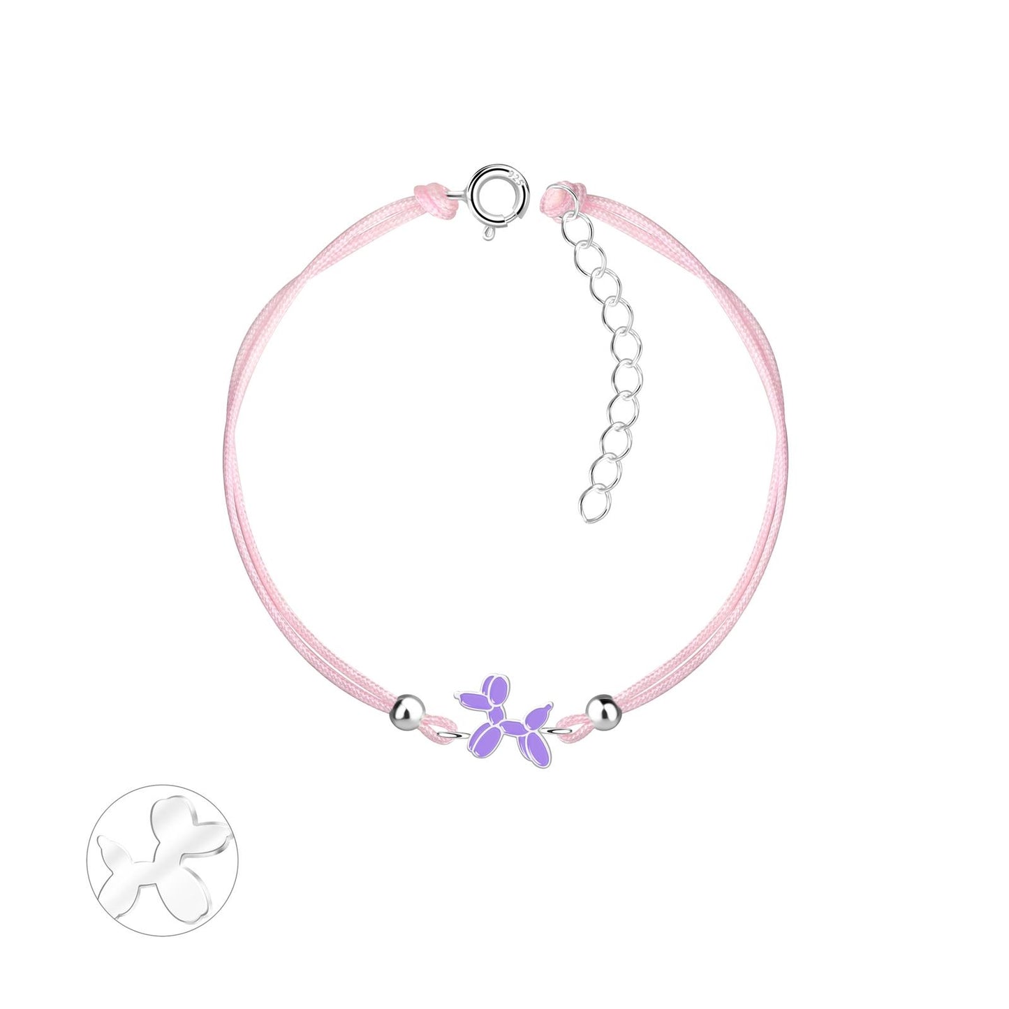 Kinder Armband Ballonhund aus 925 Silber