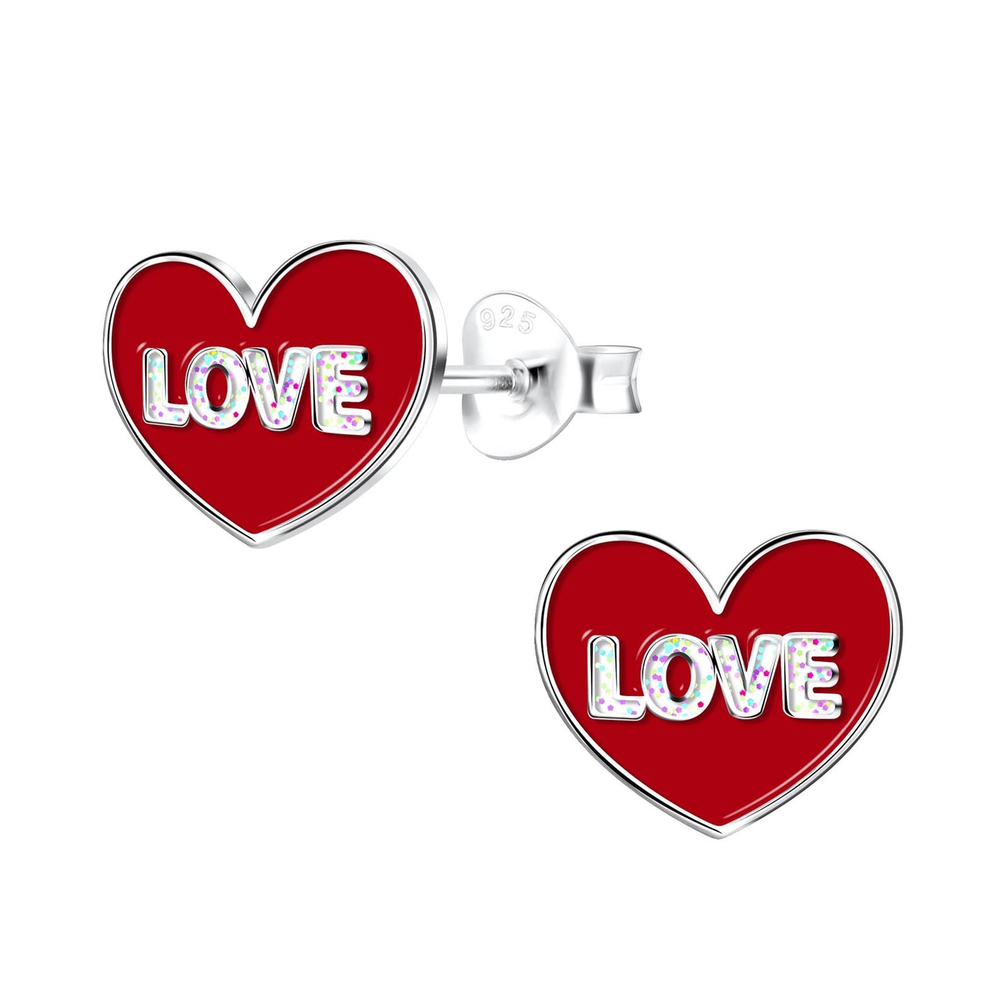Mädchen Ohrringe Love Herz aus 925 Silber