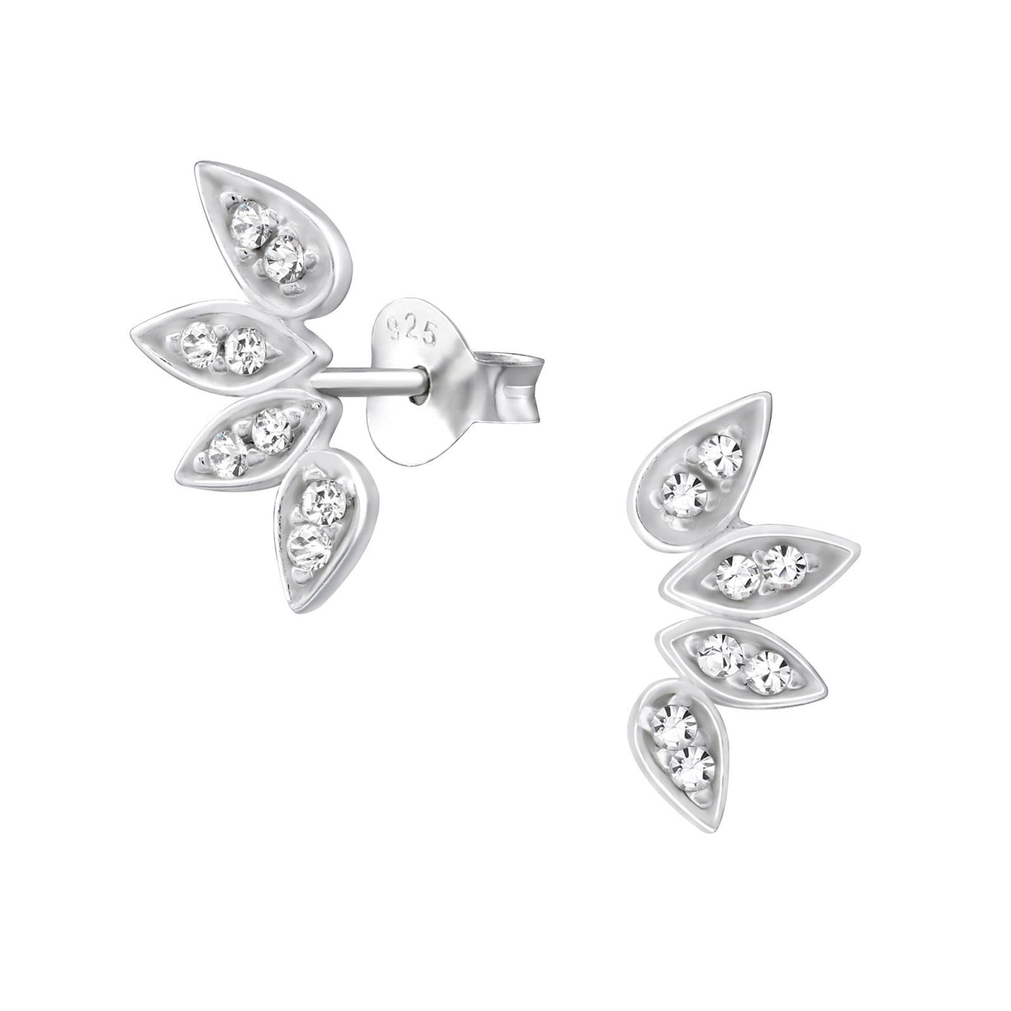 Kinder Ohrringe Blatt aus 925 Silber