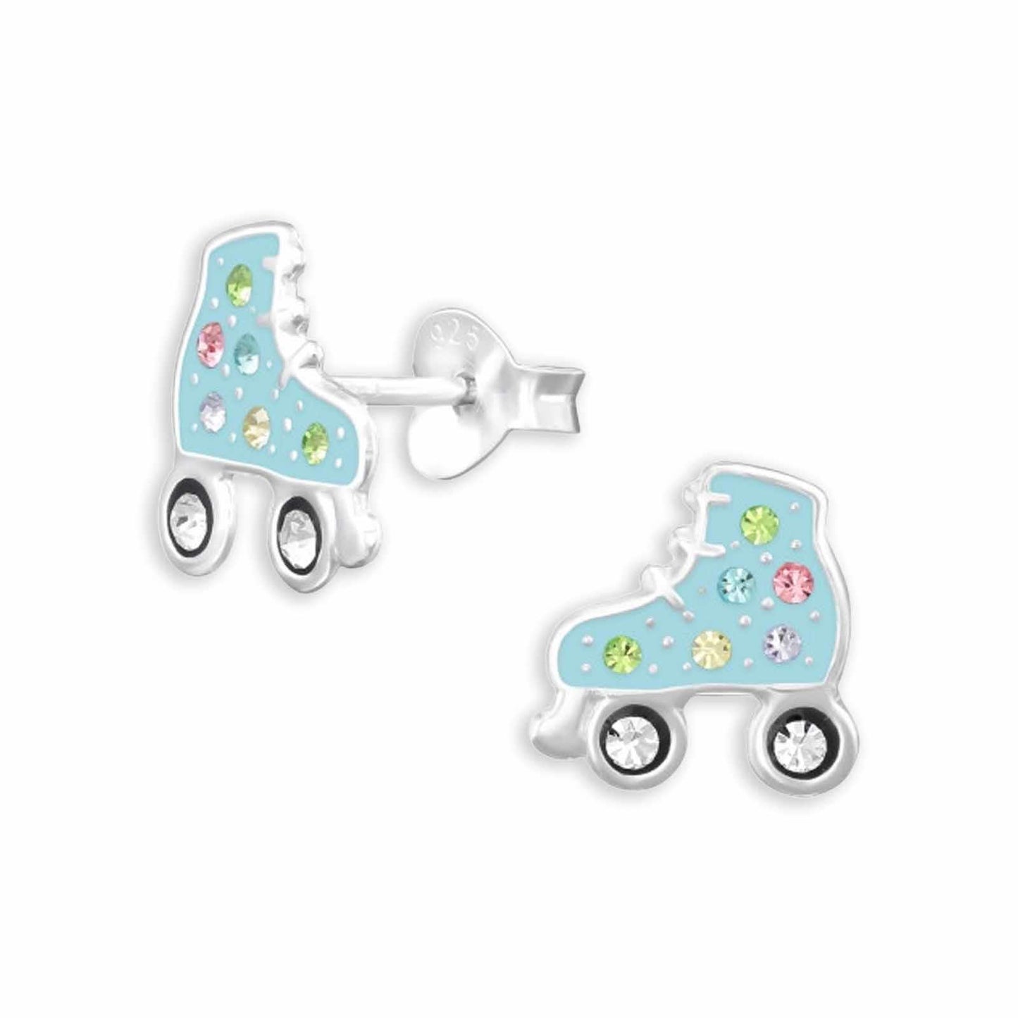Kinder Ohrstecker Rollschuhe aus 925 Silber