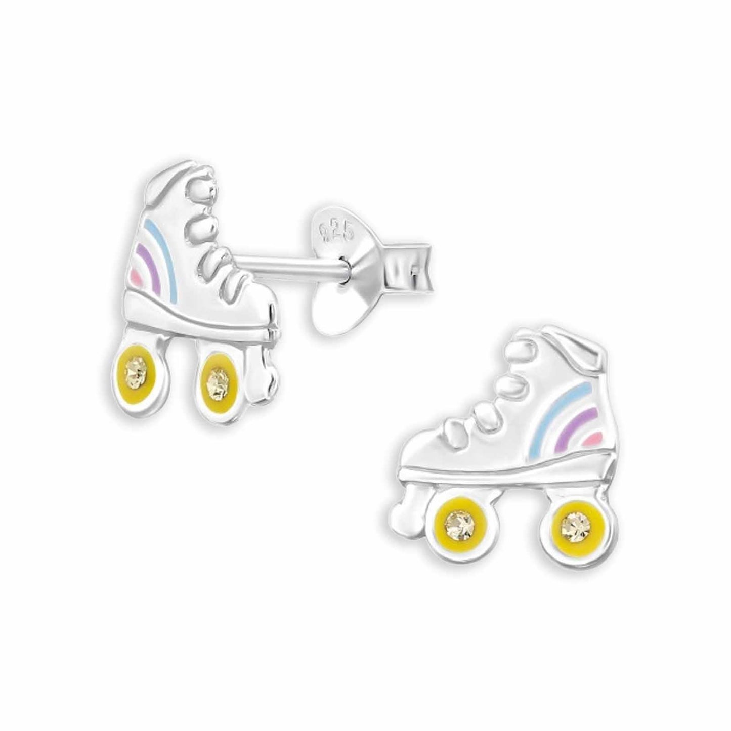 Kinder Ohrstecker rollerskate aus 925 Silber