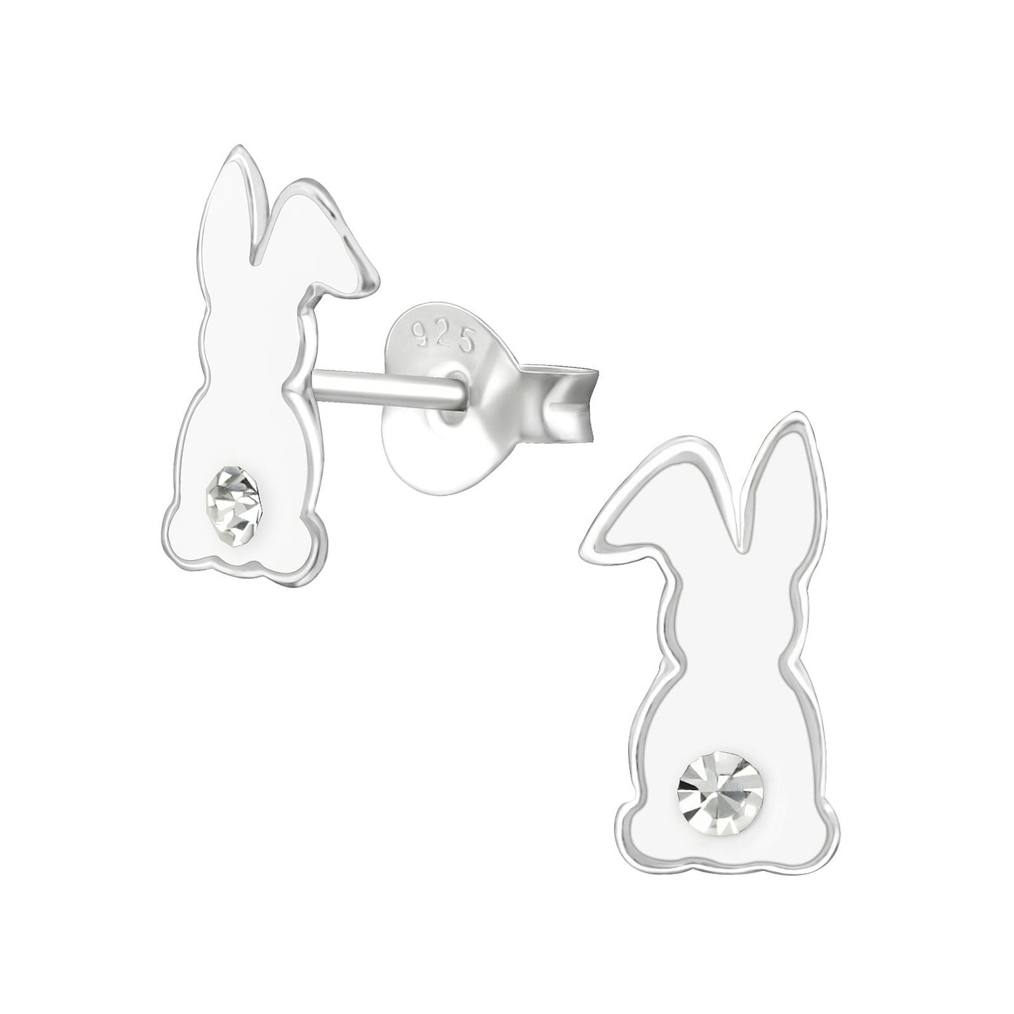 Girls' rabbit earrings made of 925 silver
