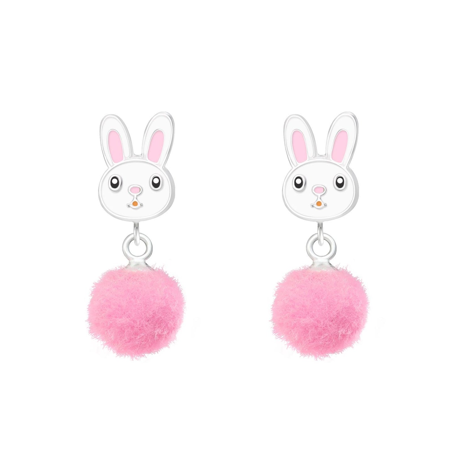 Girls' rabbit earrings made of 925 silver