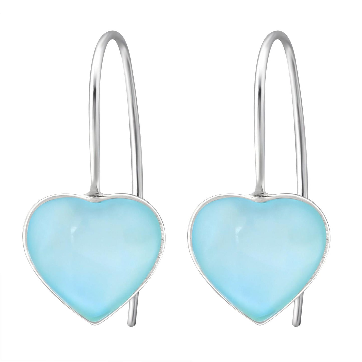 Hartvormige oorbellen voor meisjes, gemaakt van 925 zilver.