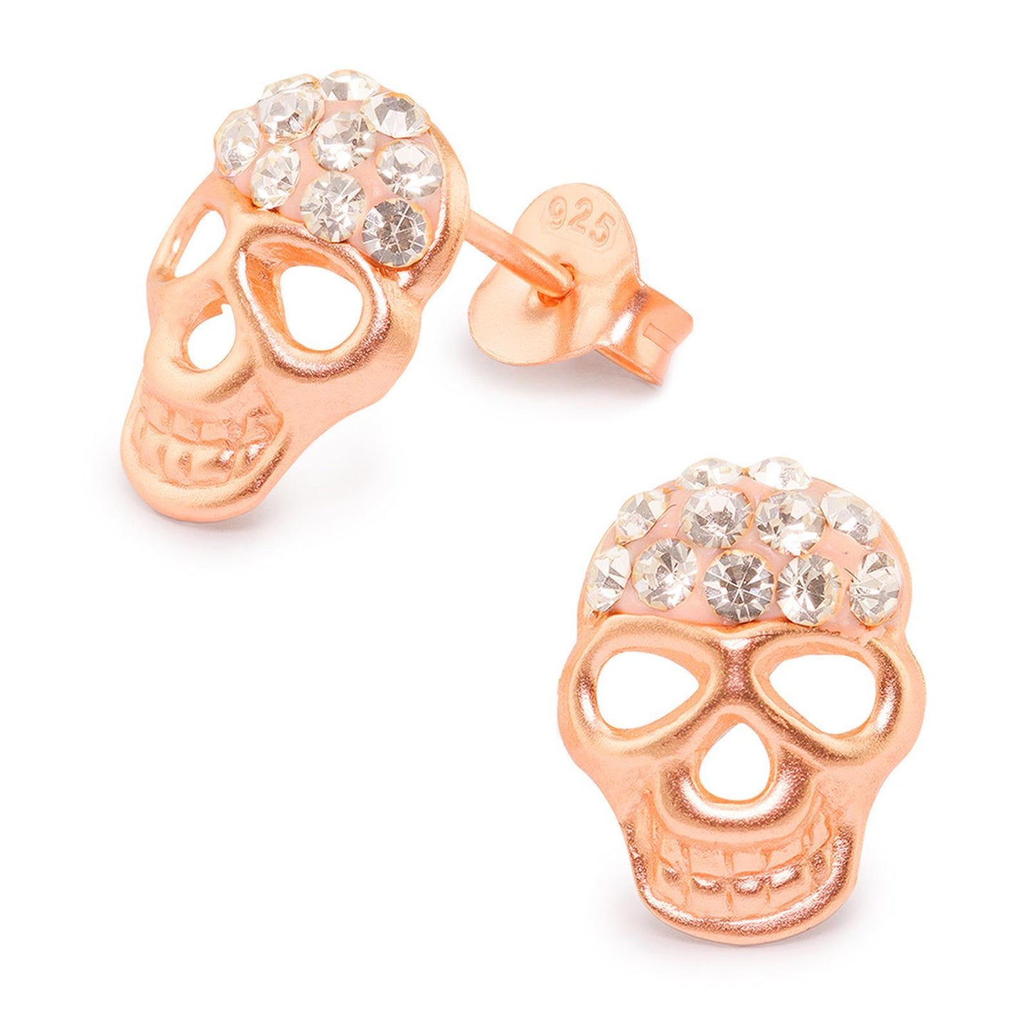 Kinderoorbellen in de vorm van een doodskop, gemaakt van 925 zilver.