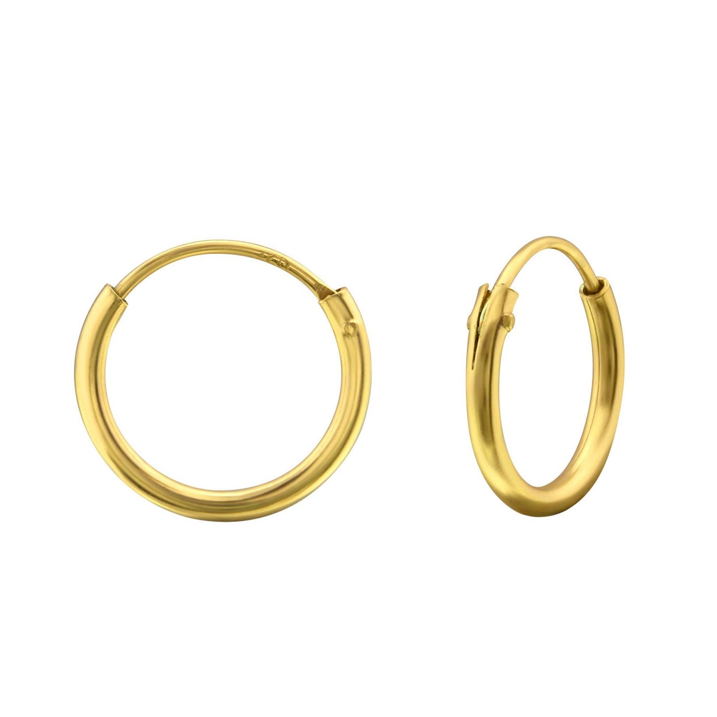 Children's gold hoop earrings made of 925 silver