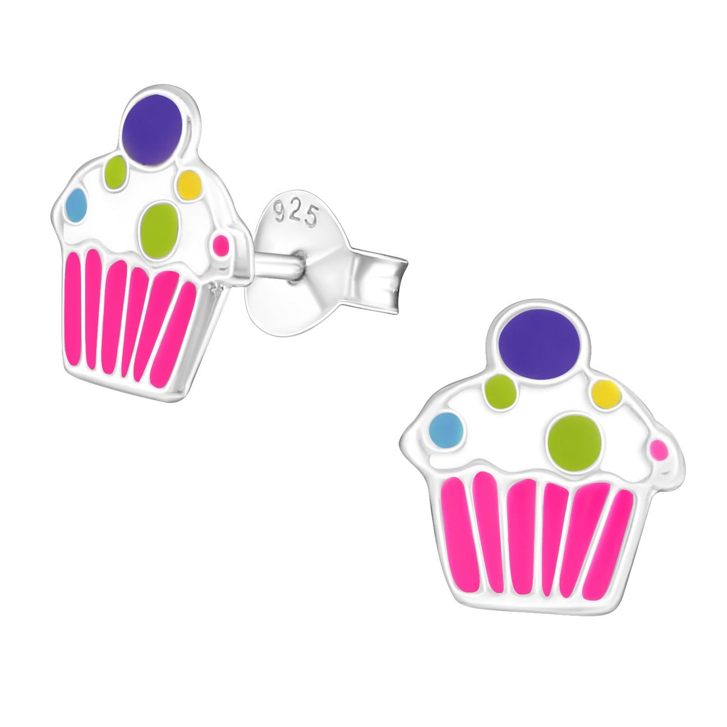 Kinder Ohrringe Cupcake aus 925 Silber