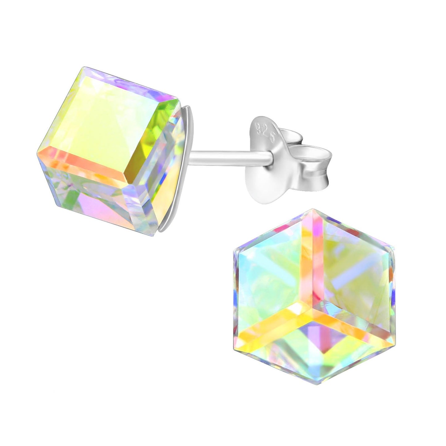 Kinder Ohrringe Quadrat aus 925 Silber