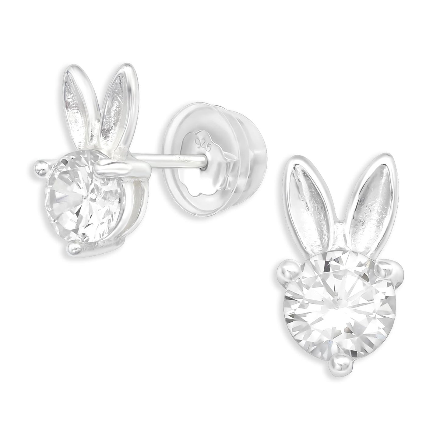 Girls' rabbit earrings made of 925 silver