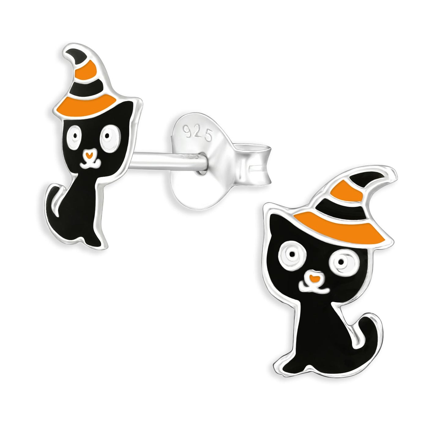 Mädchen Ohrringe Katzen Halloween aus 925 Silber
