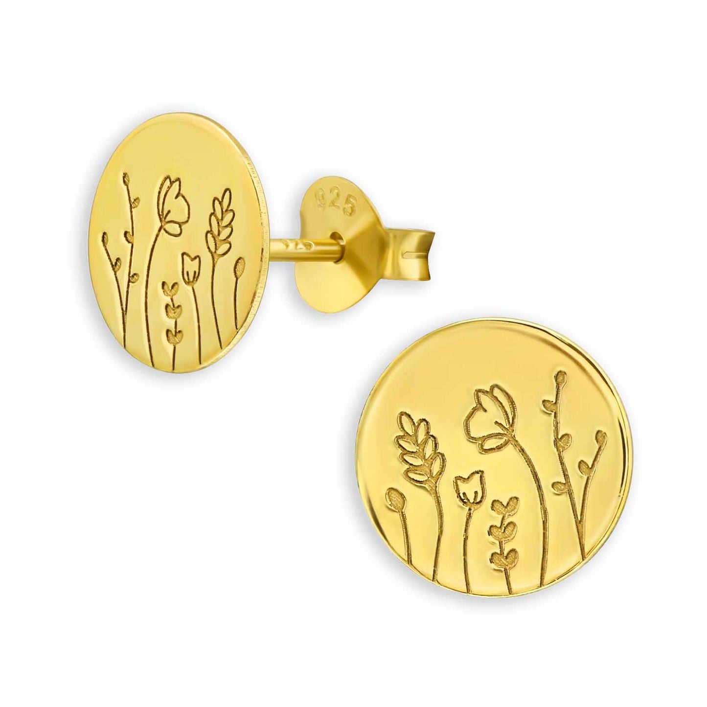 Girls' flower stud earrings made of 925 silver