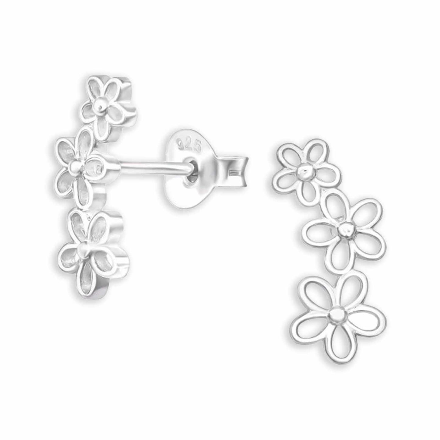 Mädchen Ohrstecker Blumen aus 925 Silber