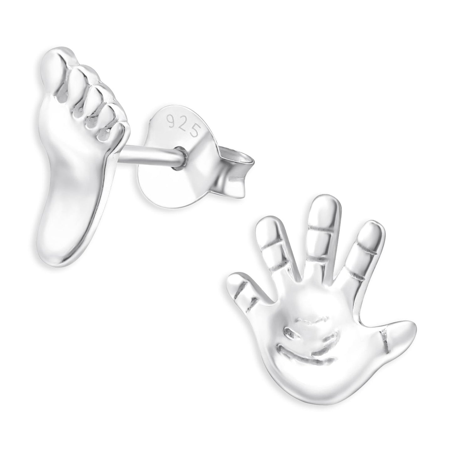 Kinder Ohrringe Hand & Fuß aus 925 Silber
