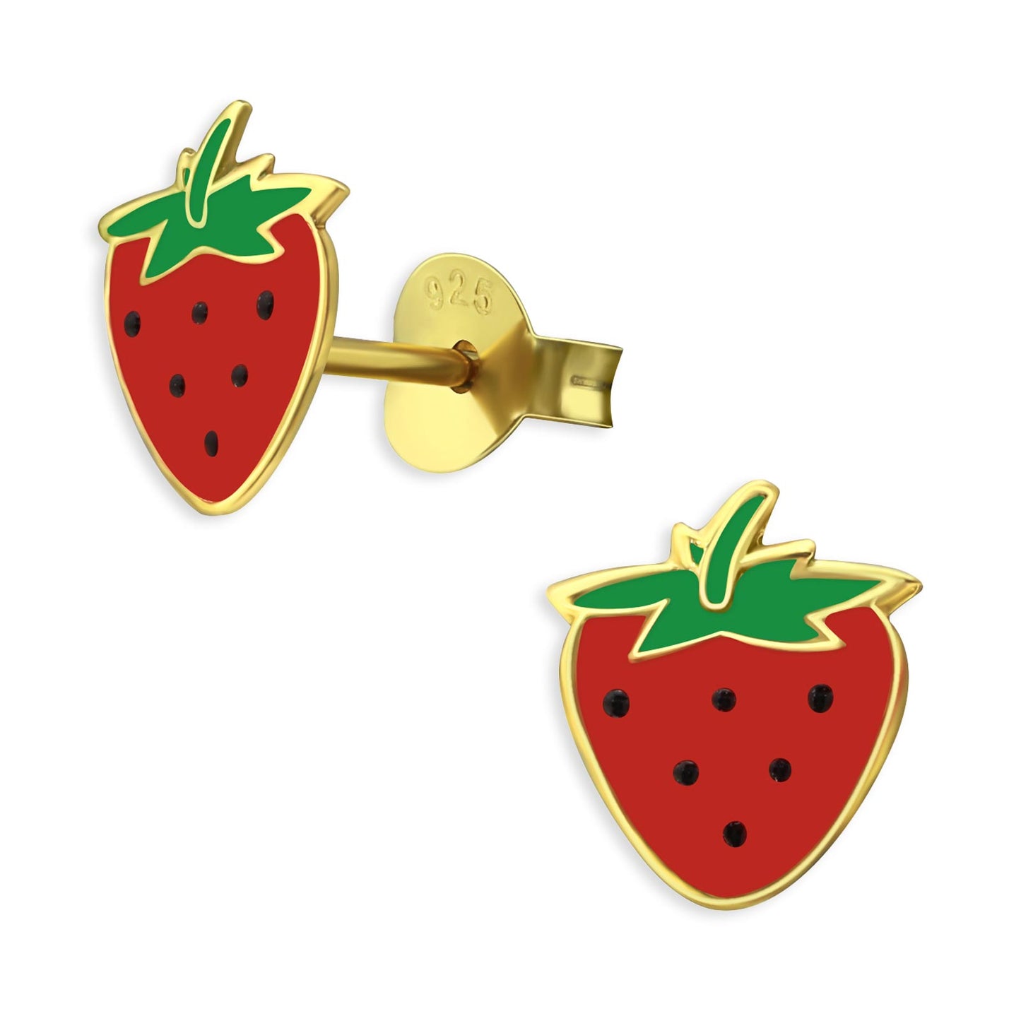 Kinder Ohrringe Erdbeeren aus 925 Silber