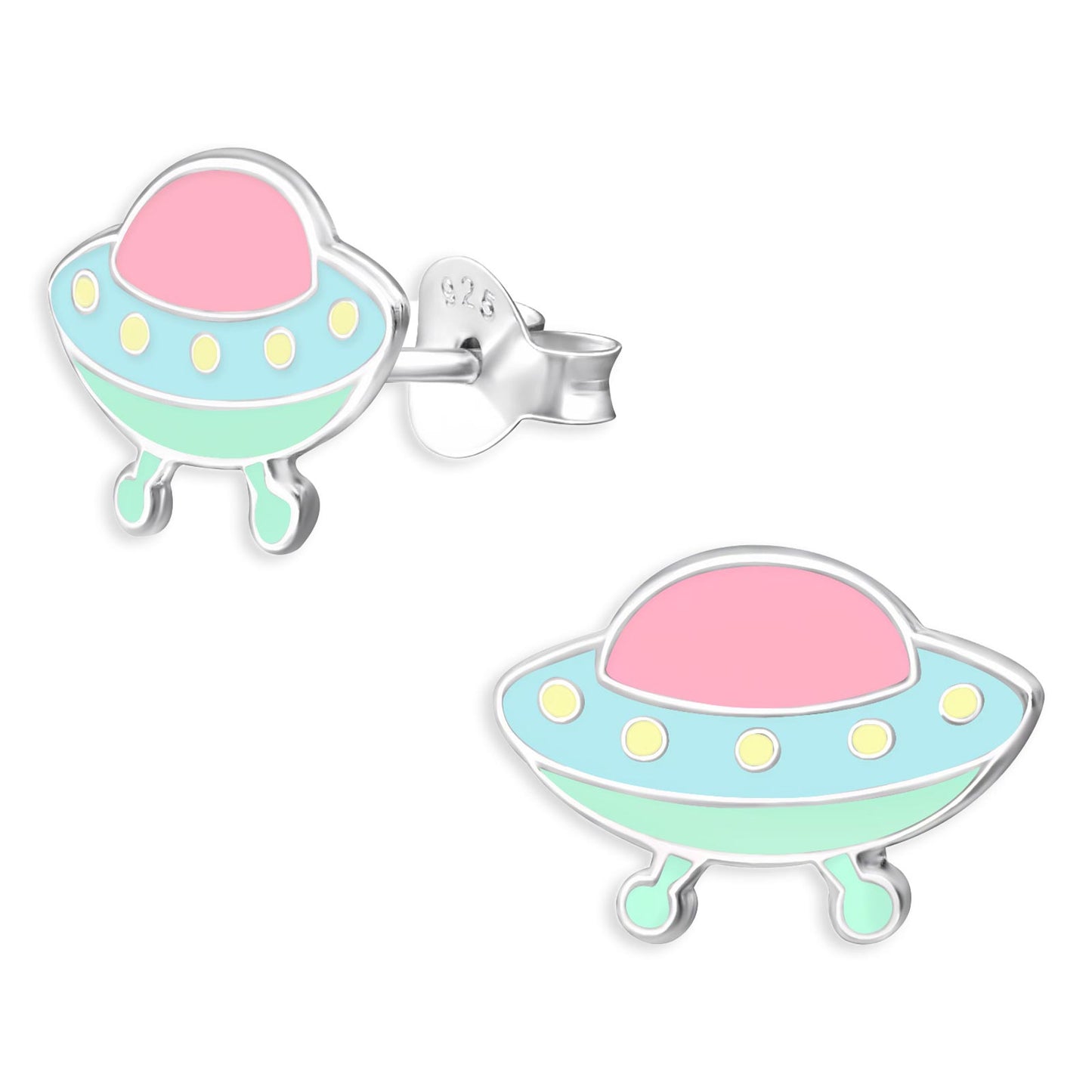 Kinder Ohrringe Ufo aus 925 Silber