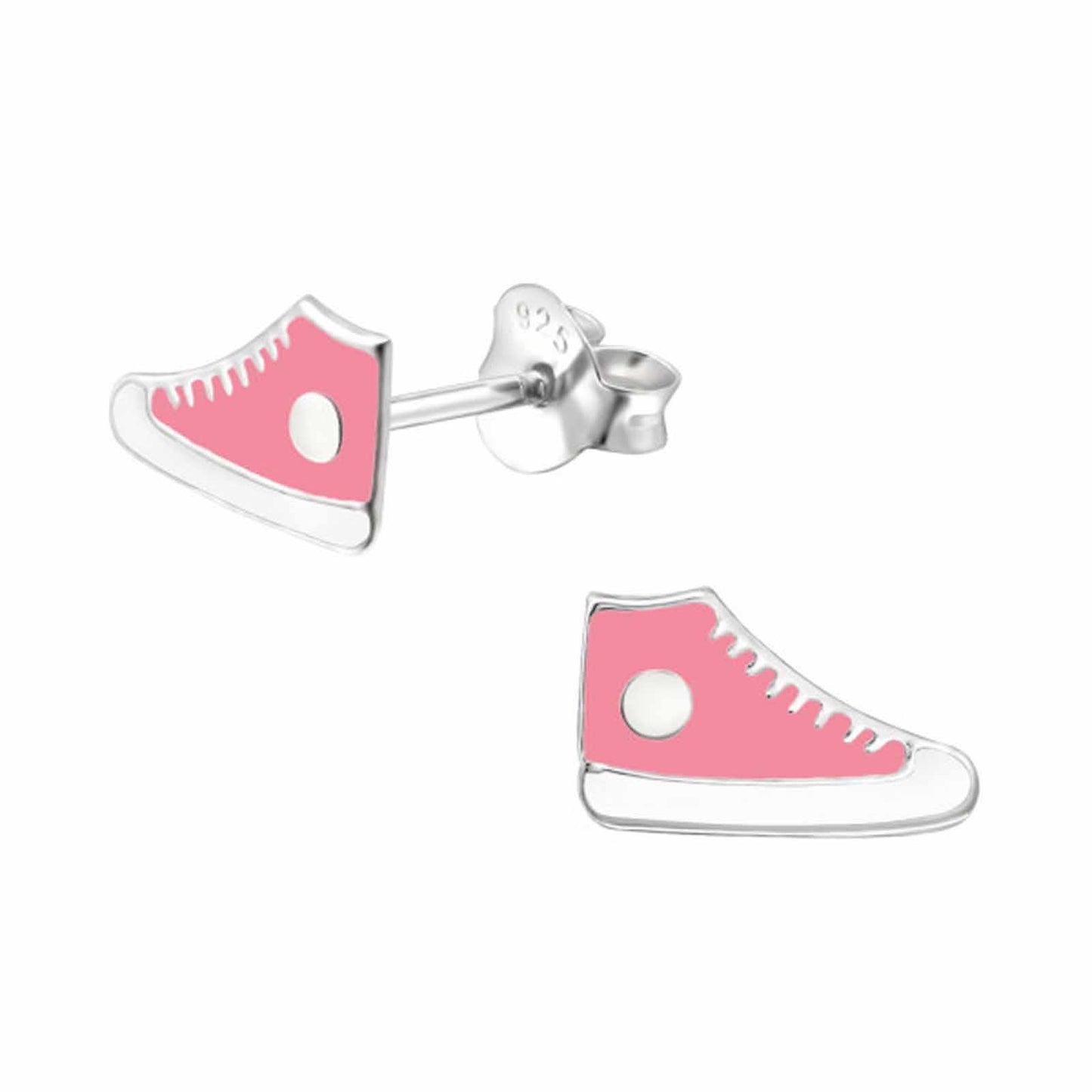 Children's earrings, sneakers, and shoes made of 925 silver