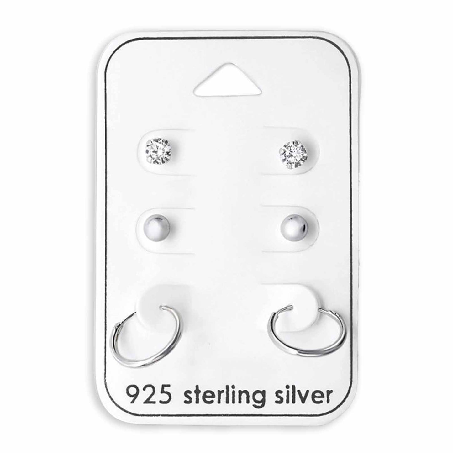 Kinderoorstekers met zirkonia steentjes in 925 zilver.
