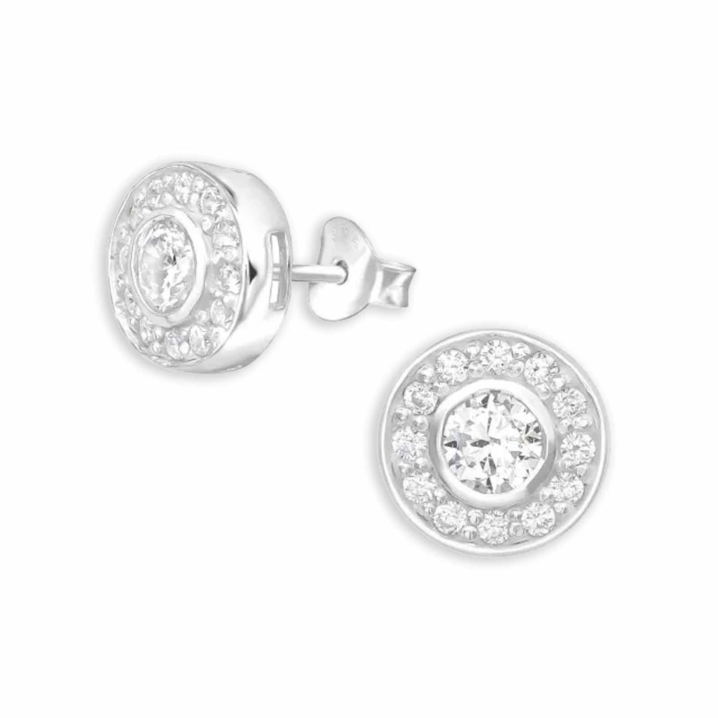 Kinder Ohrstecker Runde Zirkonia aus 925 Silber
