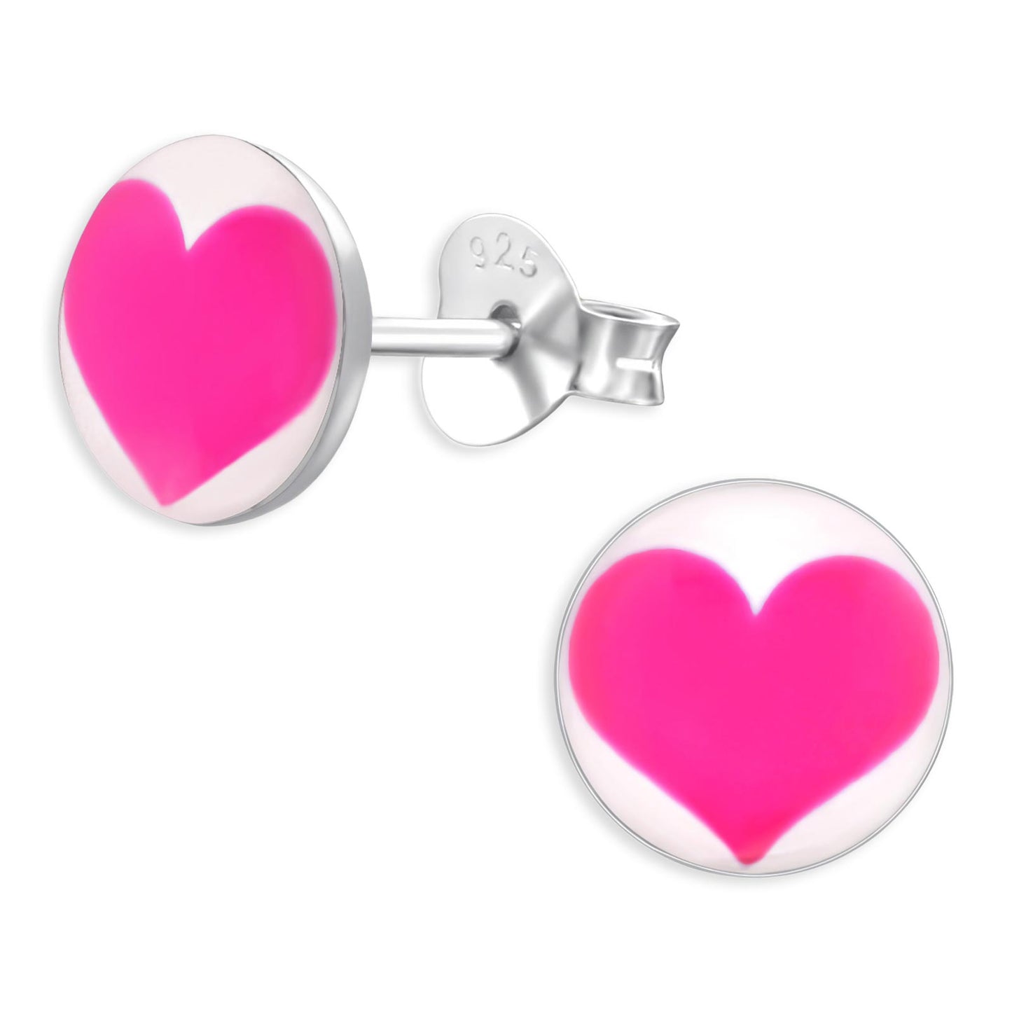 Mädchen Ohrringe Herz aus 925 Silber