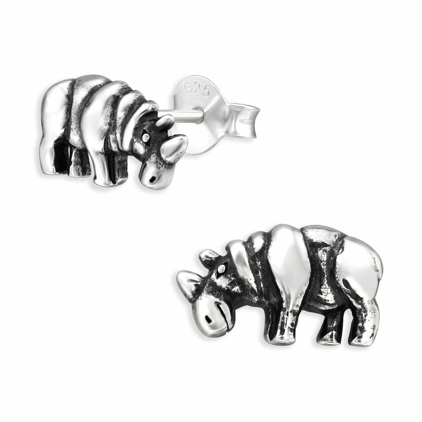 Kinder Ohrringe Nashorn aus 925 Silber