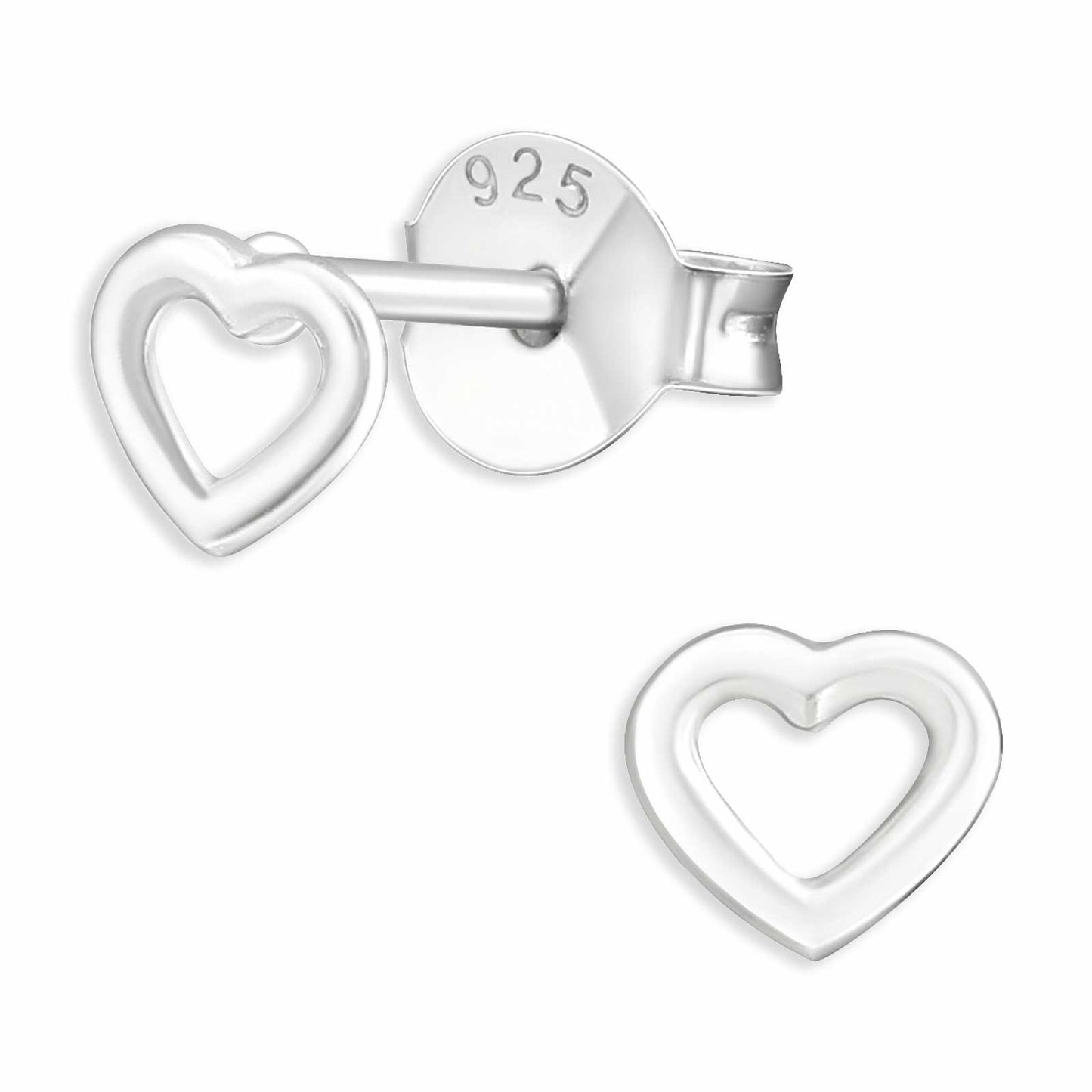 Mädchen Ohrringe Herz aus 925 Silber