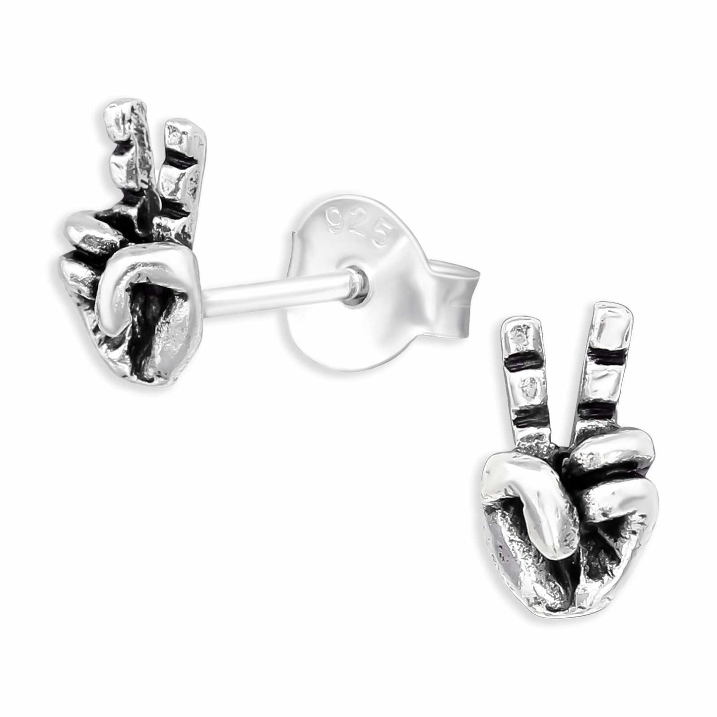 Kinder Ohrringe Peace Hand aus 925 Silber