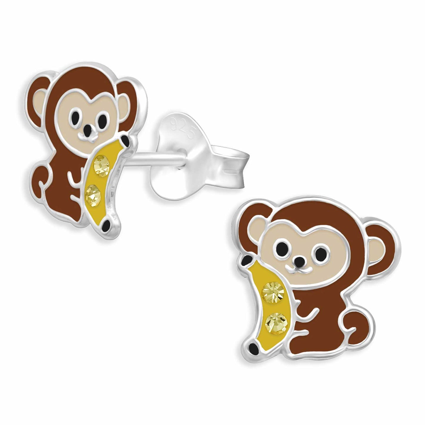Kinder Ohrringe Affen aus 925 Silber