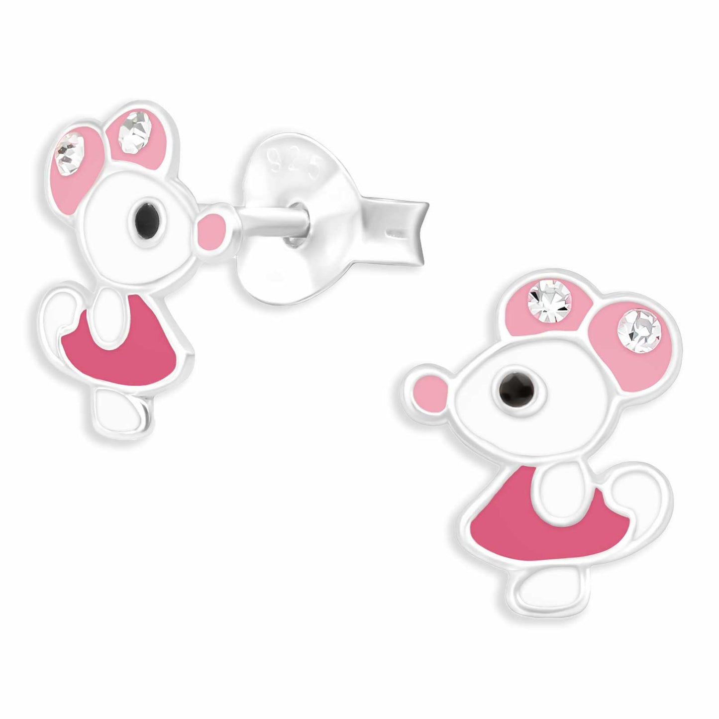 Kinder Ohrringe Maus aus 925 Silber