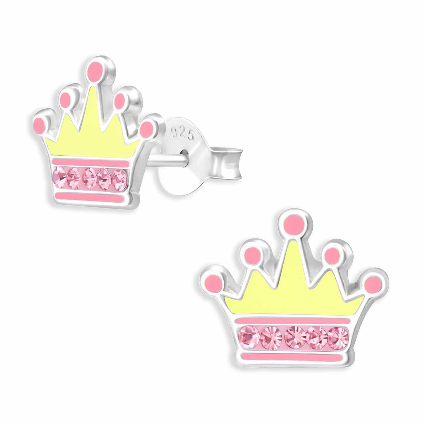 Kinder Ohrringe Pronzessin Kronen aus 925 Silber