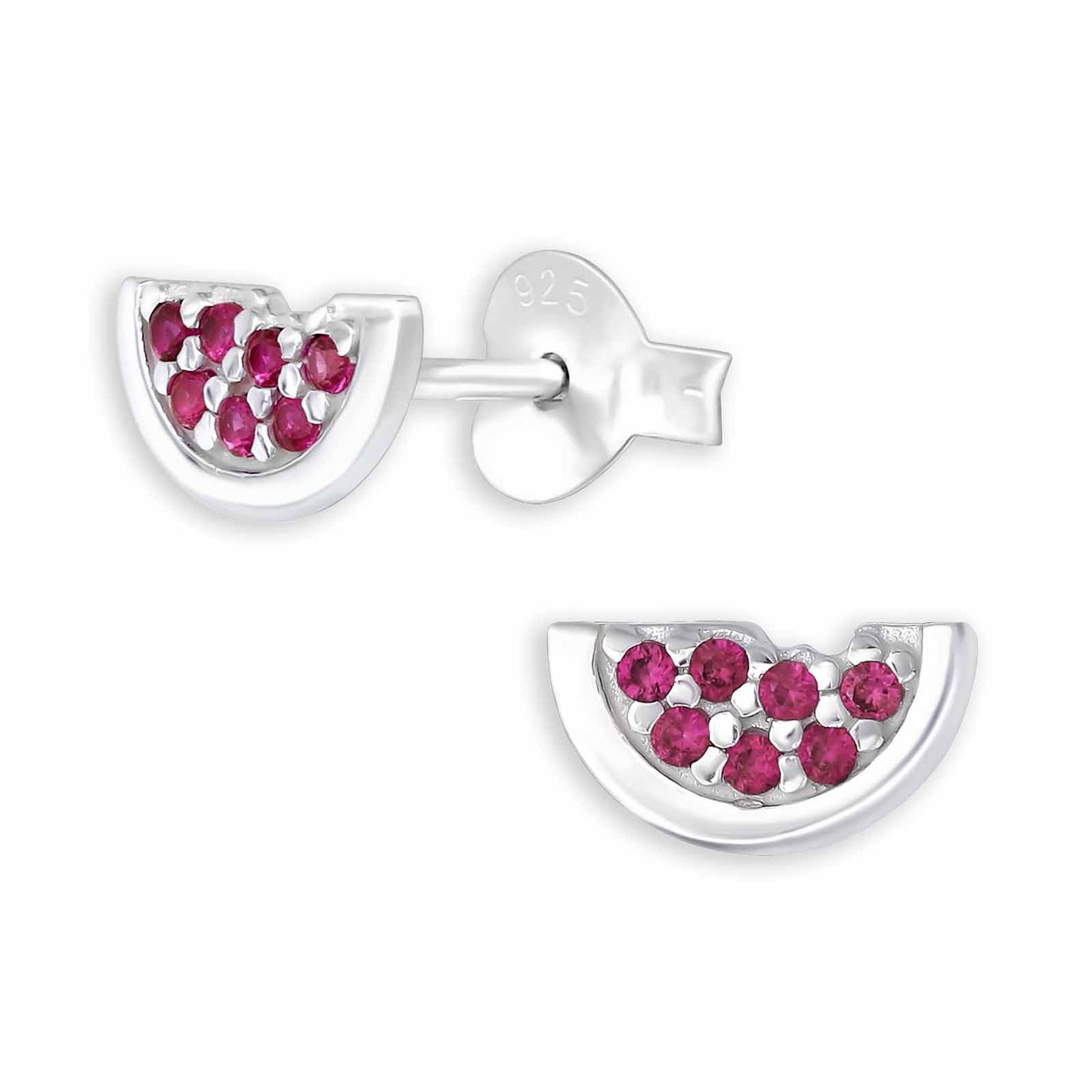 Kinder Ohrstecker Wassermelonen aus 925 Silber