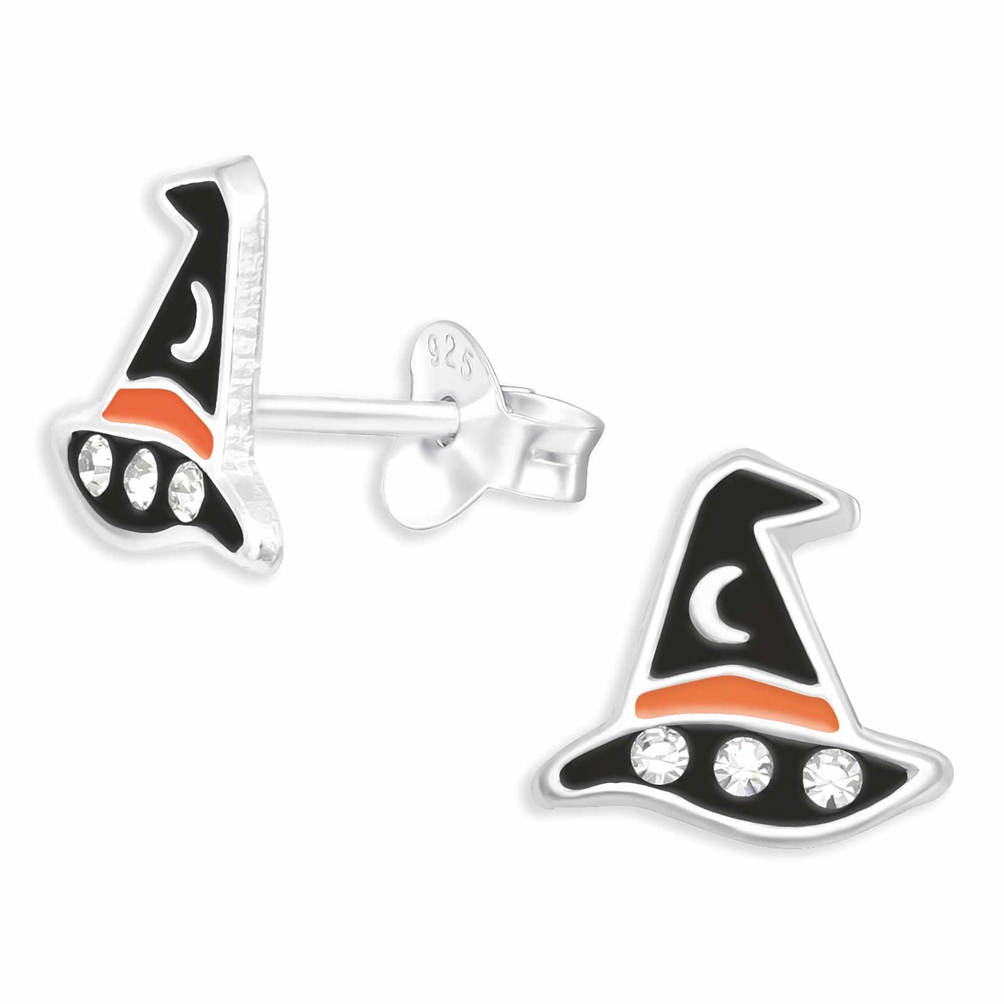 Kinder Ohrringe Hexen Hut aus 925 Silber