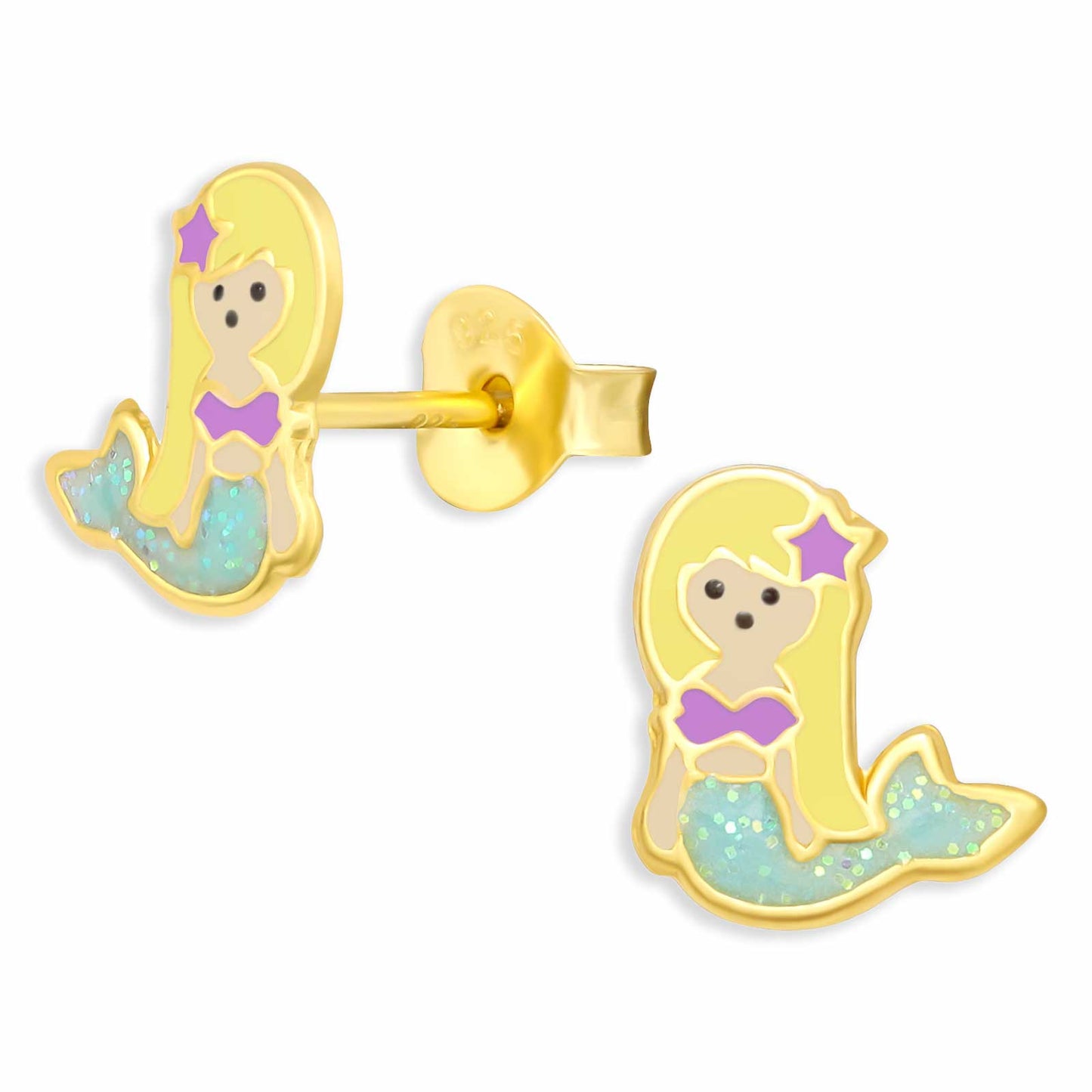 Kinder Ohrringe Meerjungfrau aus 925 Silber