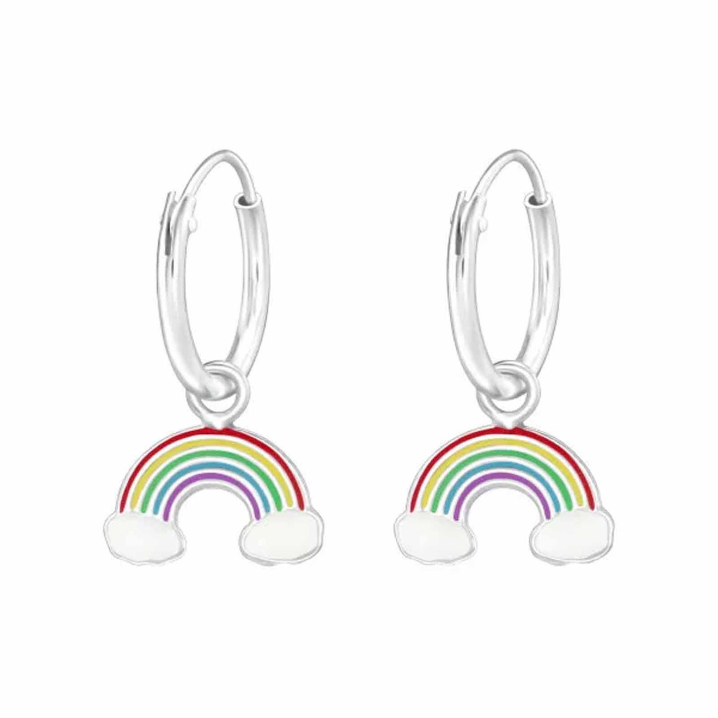Kinder Creolen Regenbogen aus 925 Silber