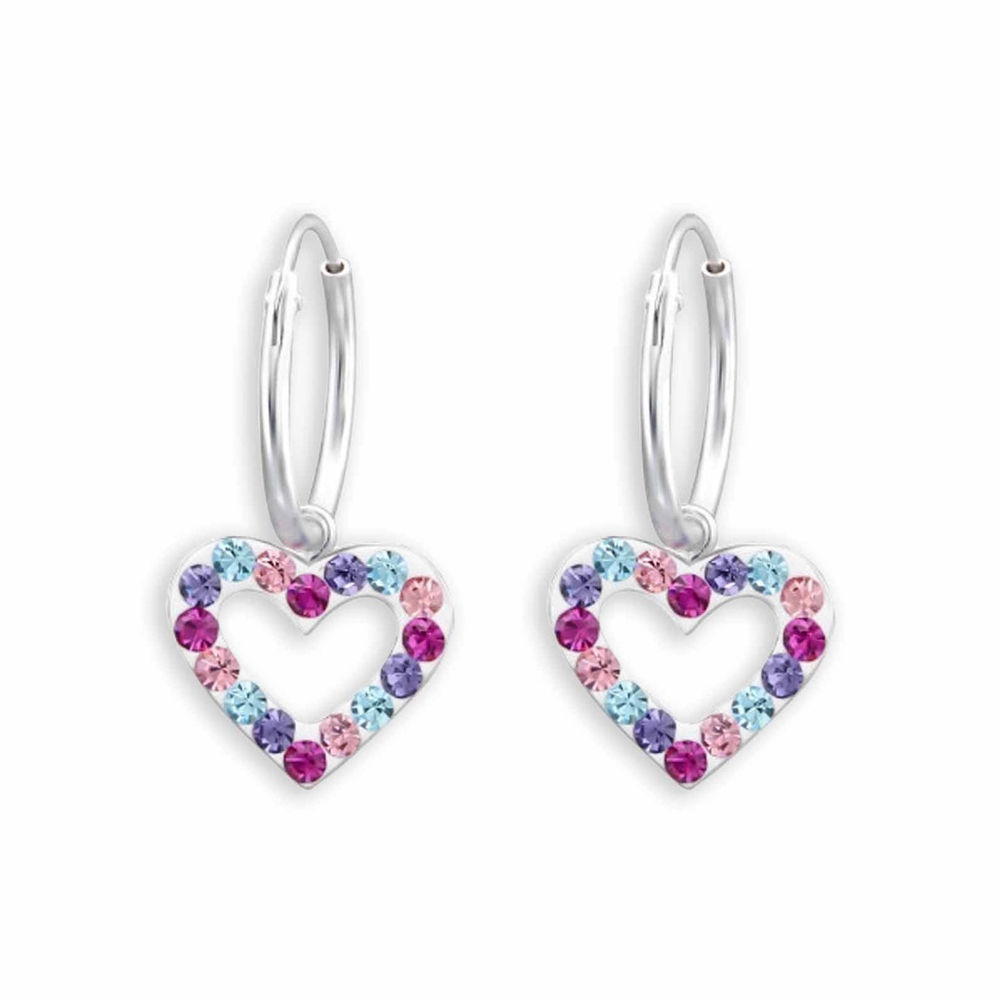 Mädchen Creolen Herz aus 925 Silber