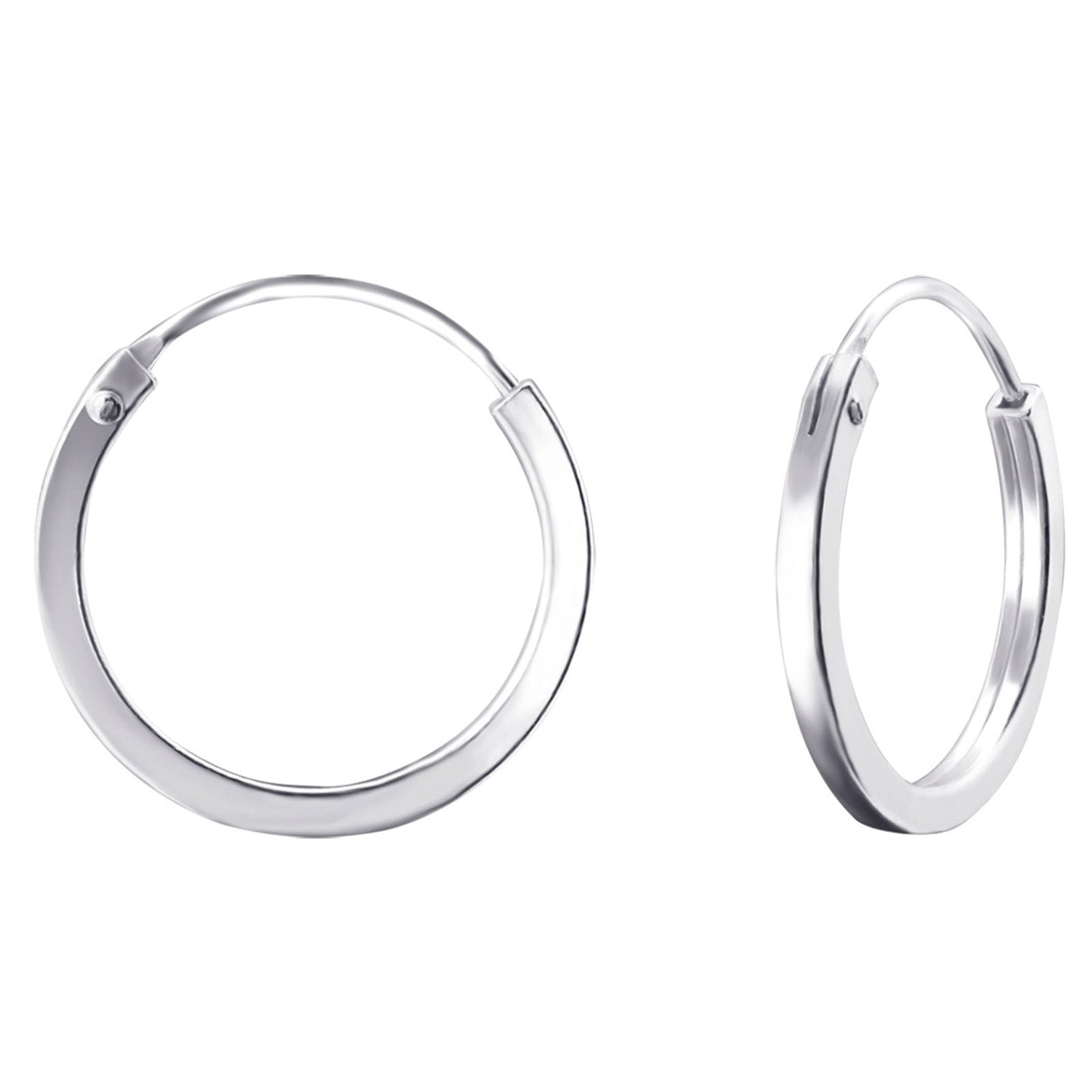 Children's hoop earrings with motif made of 925 silver