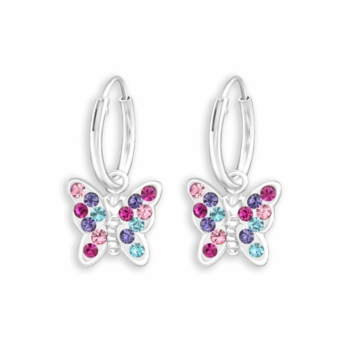 Mädchen Creolen Schmetterling aus 925 Silber