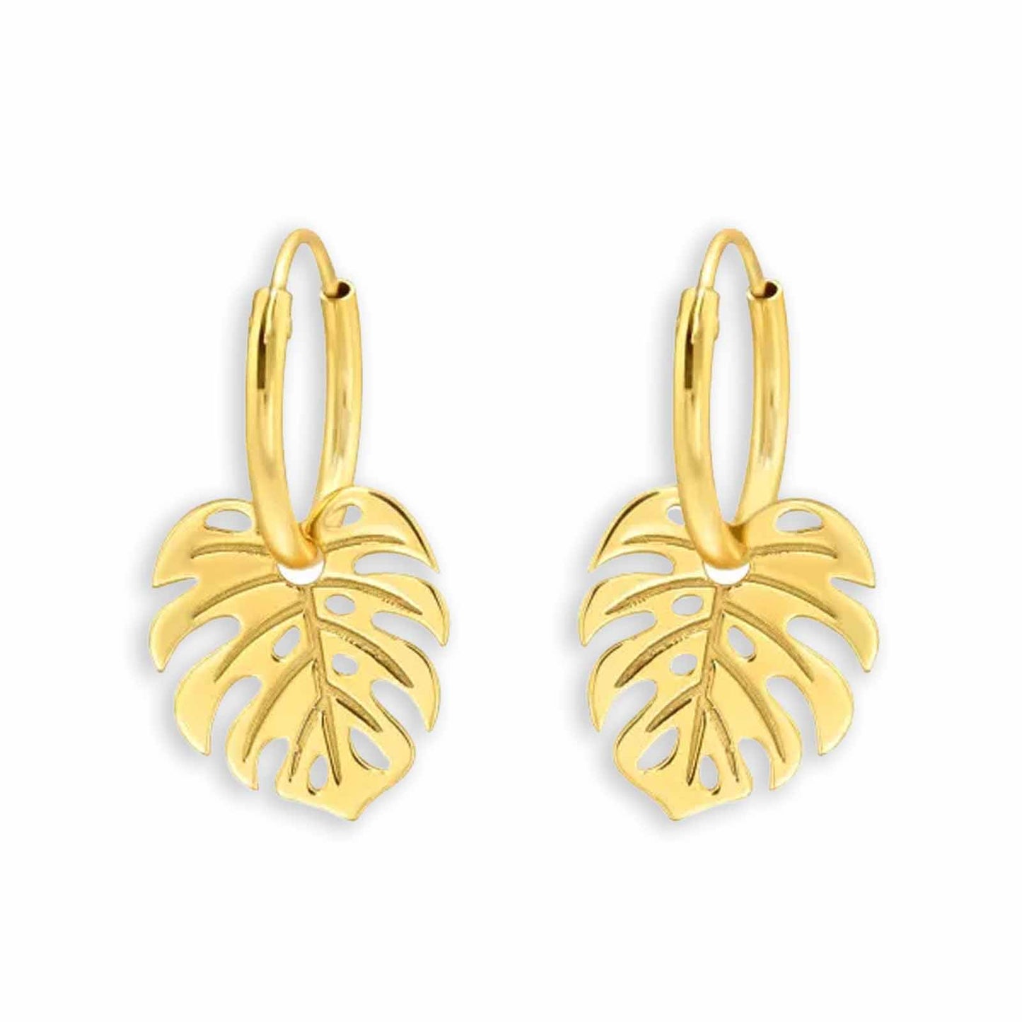 Kinder Creolen Blätter aus 925 Silber