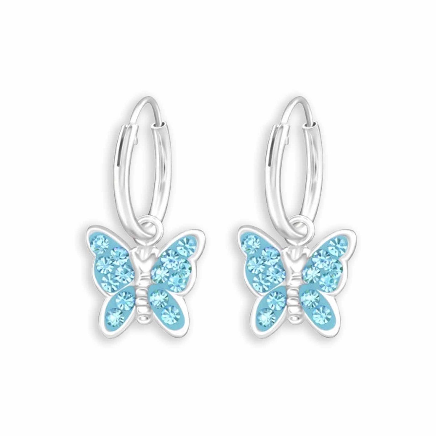 Mädchen Creolen Schmetterling aus 925 Silber