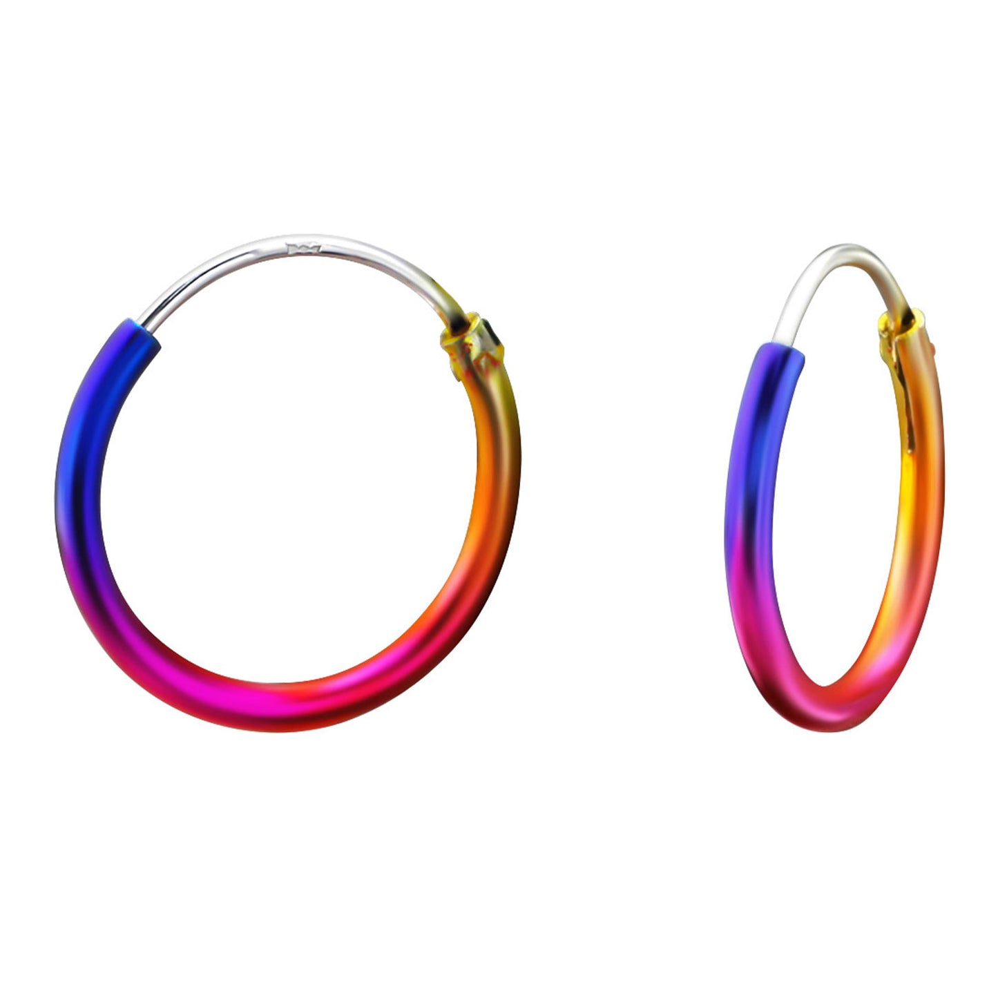 Kinder Creolen Regenbogen aus 925 Silber