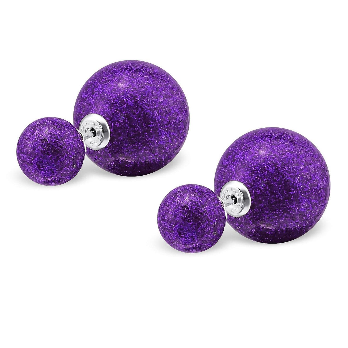 Kinder Ohrringe Doppel Kugel aus 925 Silber