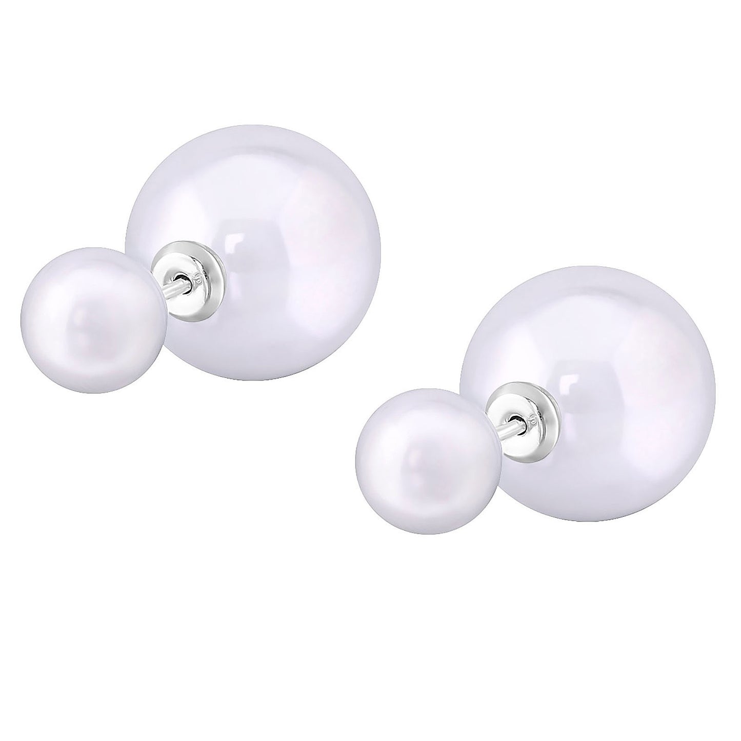 Kinder Ohrringe Doppel Kugel aus 925 Silber