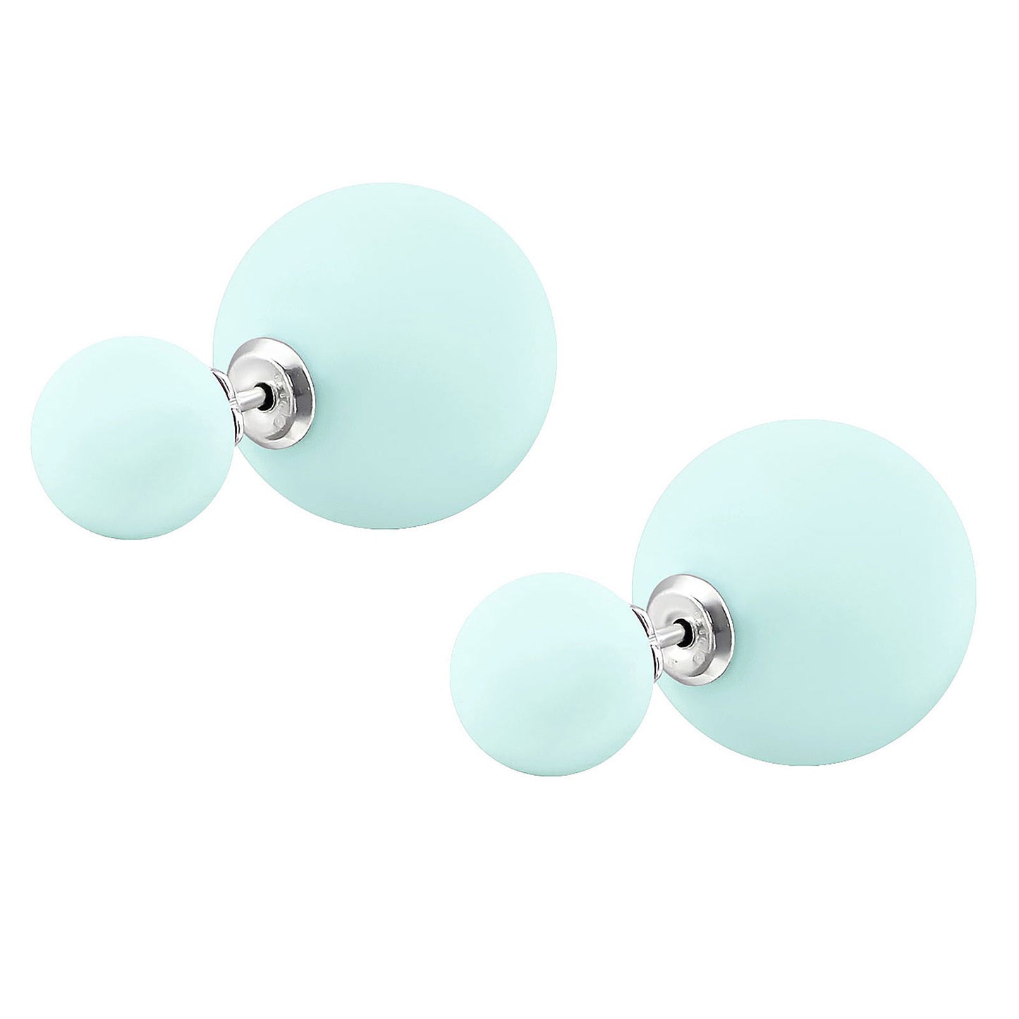 Kinder Ohrringe Doppel Kugel aus 925 Silber