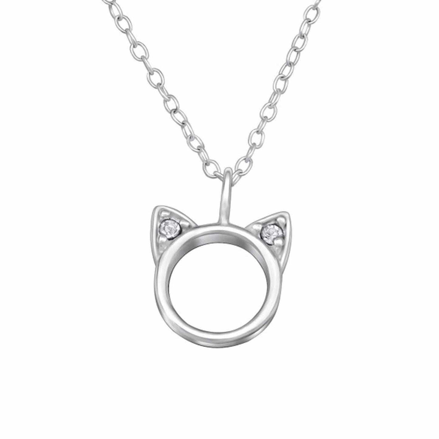 Kinder Halskette Katzen aus 925 Silber
