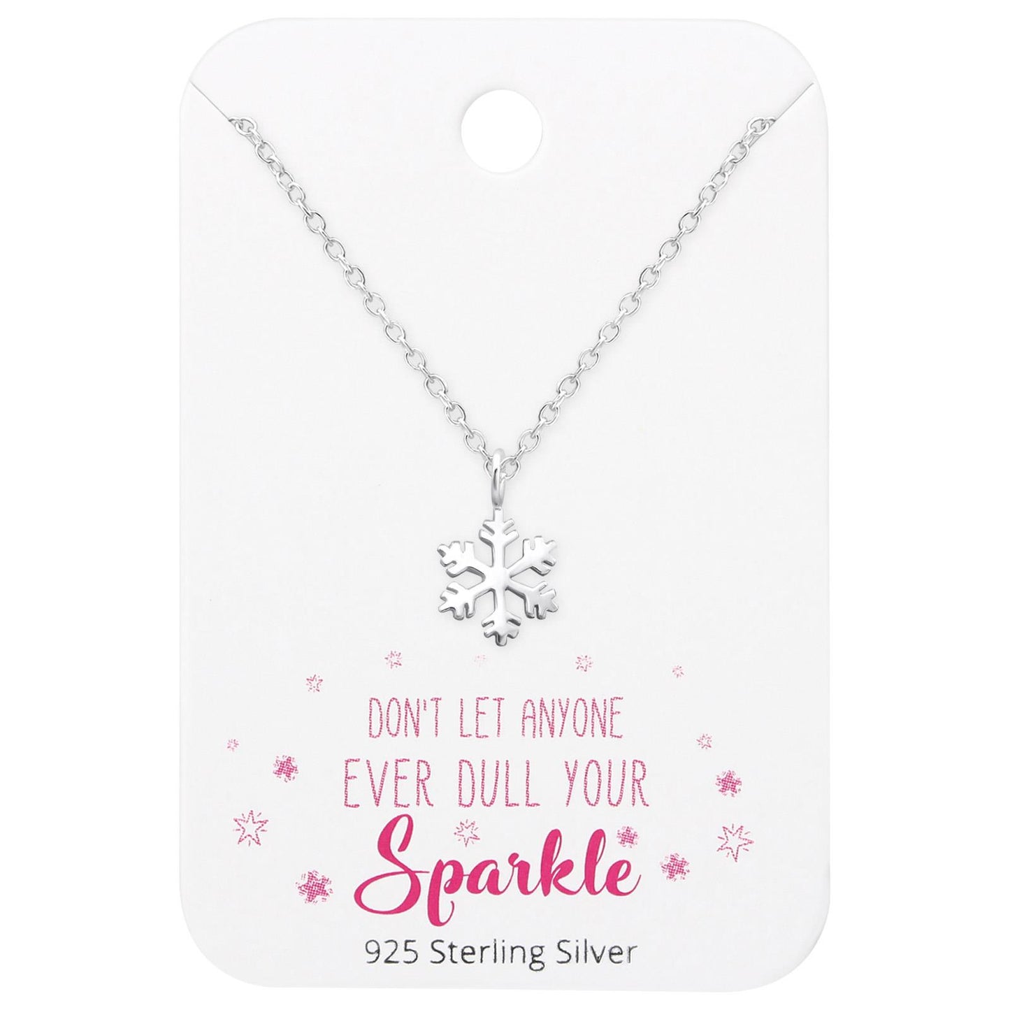 Kinderketting met sneeuwvlokjes, gemaakt van 925 zilver.