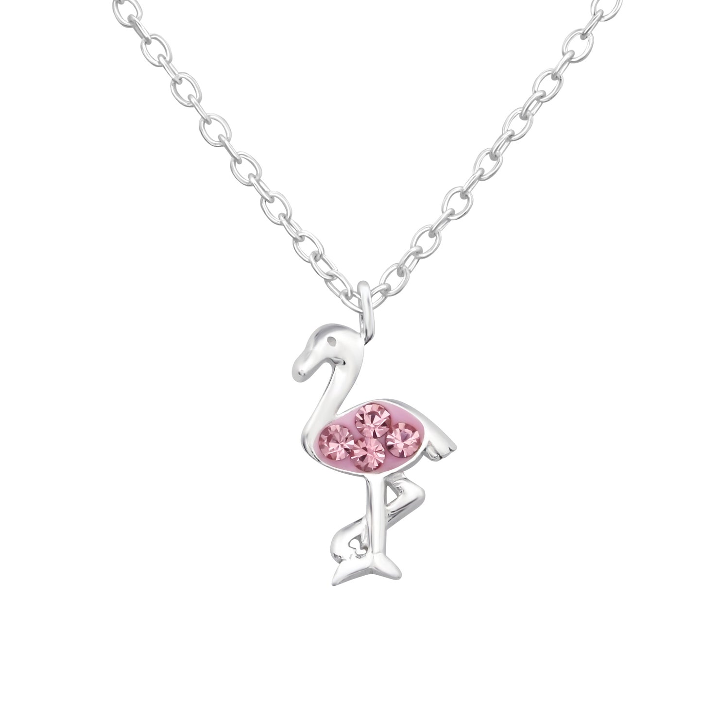 Kinder Halskette Flamingo aus 925 Silber
