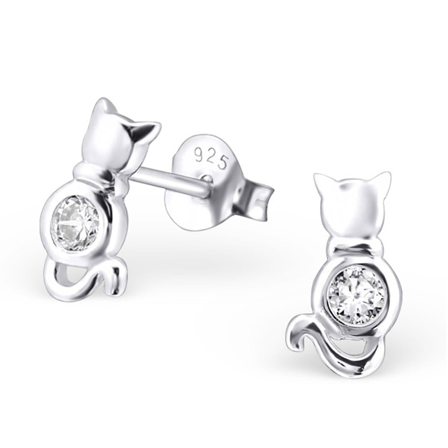 Mädchen Ohrringe Katzen aus 925 Silber